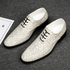 Men's Star Print Oxford Shoes Lace-up Front Dress Shoes