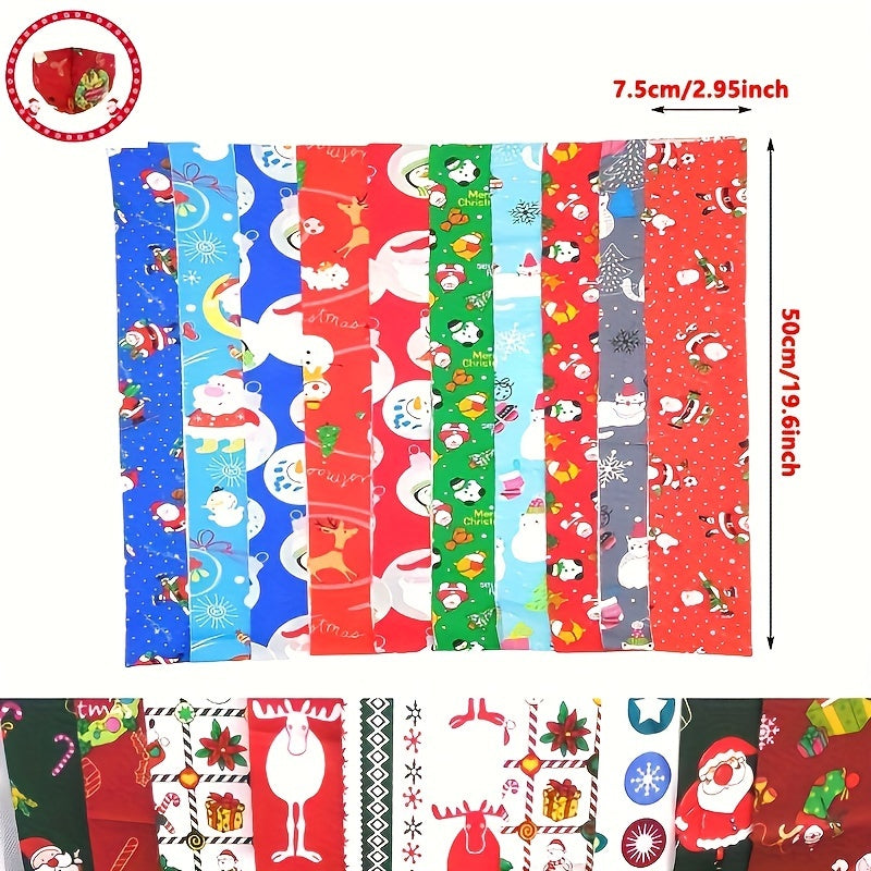 20pcs Christmas Fabric Patchwork Cotton Squares Bundle Quilting Craft Sewing