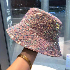 Y2K Sequin Bucket Hat Hip Hop Fisherman Cap