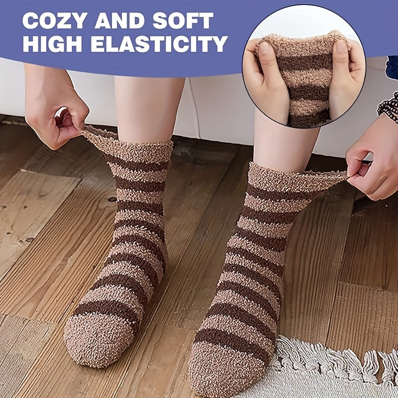 5 Pairs Men's Fluffy Winter Thermal Cozy Sleep Socks