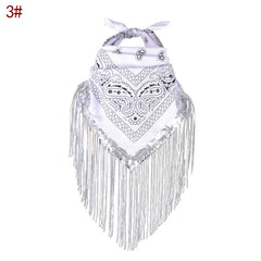Sequins Tassel Polyester Scarf Women Bandana