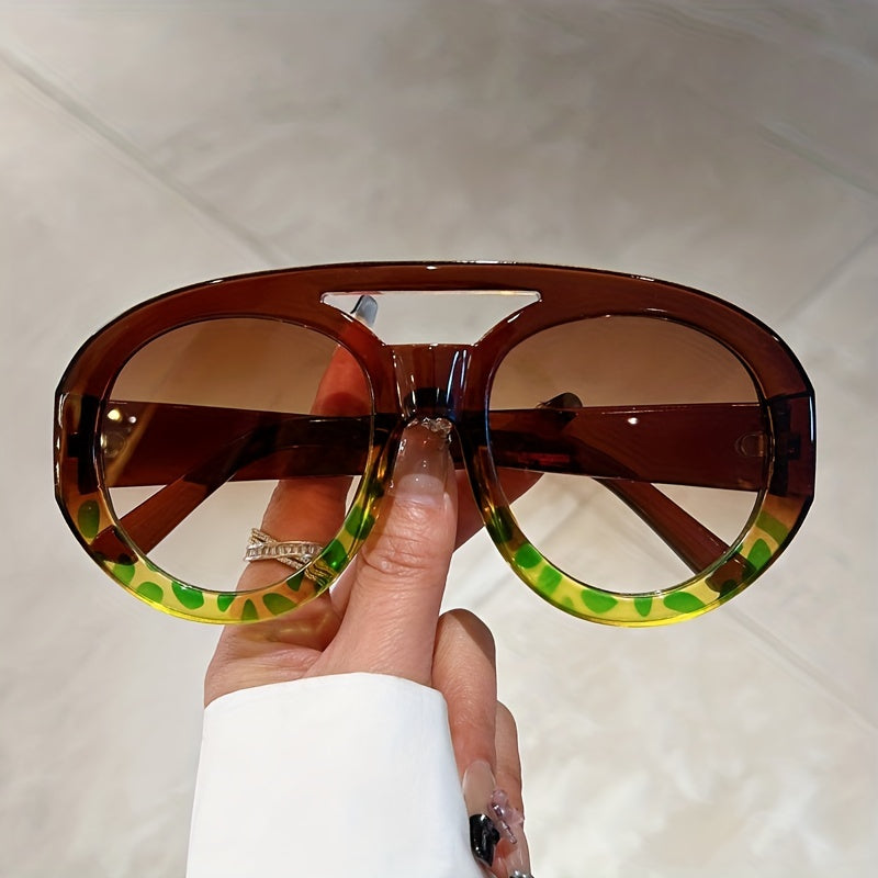 Y2K Top Bar Sunglasses Large Gradient Goggles UV400