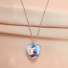 Bird Love Heart Crystal Pendant Necklace For Women Girls