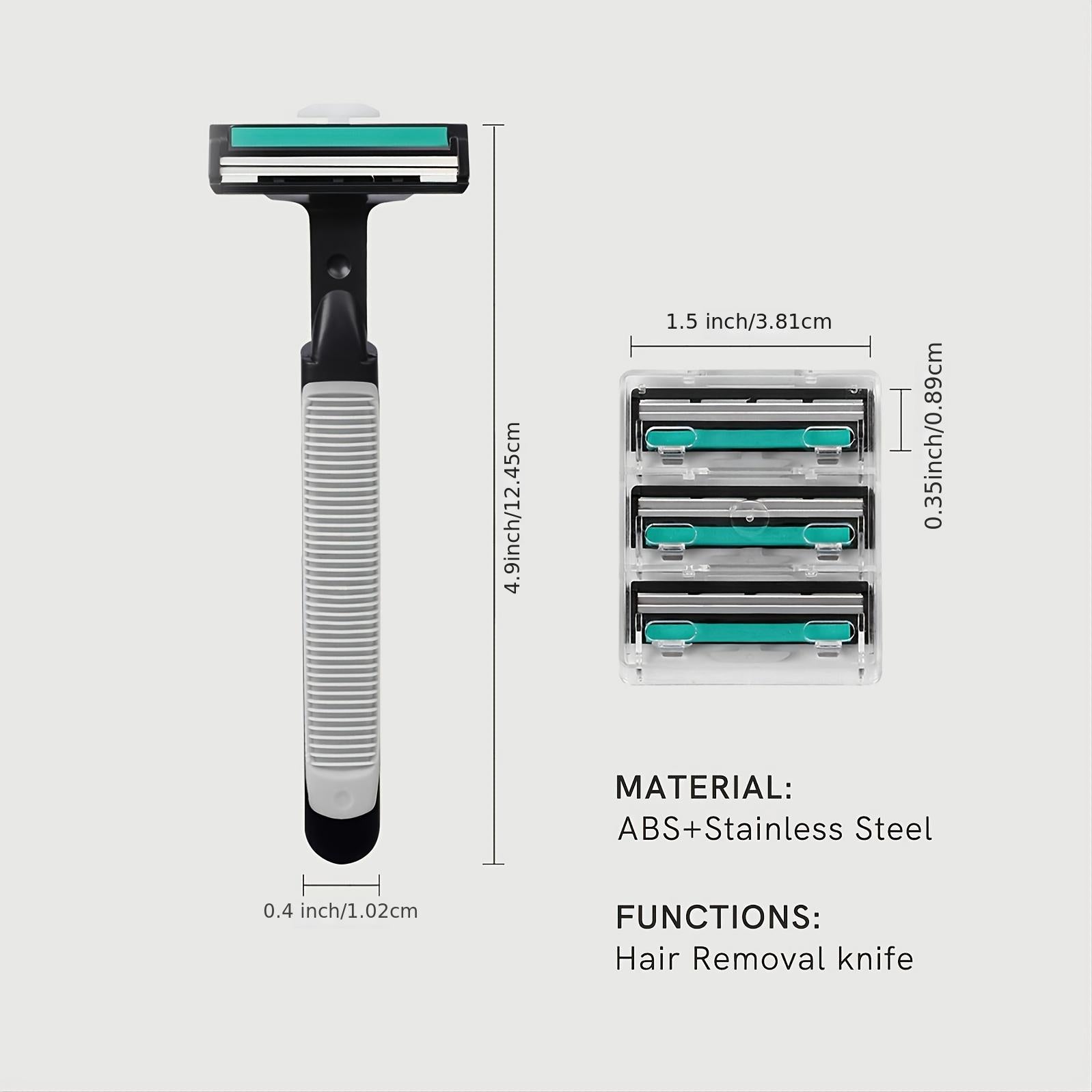 Razor Holder & 30 Replacement Blades with Skin Guard - Shaving Kit