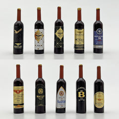 10pcs Realistic Wine Bottles for Dollhouse Diorama Decor Model Train Sets