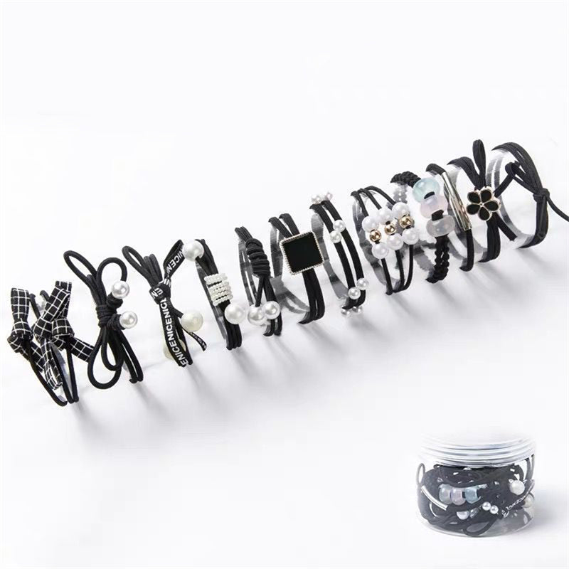 12pcs Elastic Hair Tie Hair Accessories For Women Rubber Band Ponytail Holders