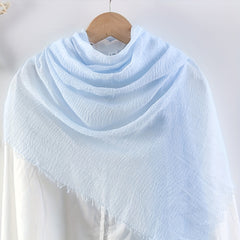 Thin Breathable Bandana Wrinkle Raw Edge Shawl Casual Outdoor