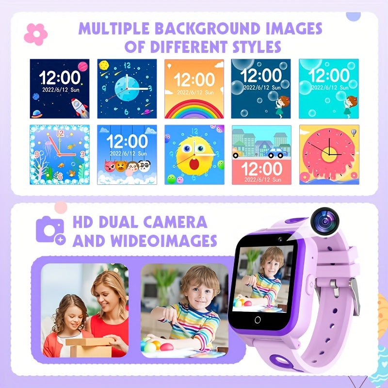 Kids Smart Watch HD Touchscreen Camera Video Player 18 Games Pedometer