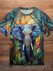 Men's Elephant Graphic T shirt Active Stretch Breathable 3D Print Tee
