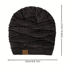 Men's Windproof Fleece Woolen Pullover Hat for Daily Use