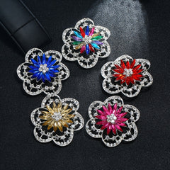Fashionable Diamond Flower Large Brooch Clothing Accessory