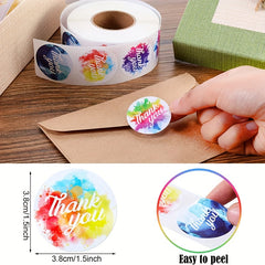 500pc Colorful Smudged Thank You Stickers 2 Styles Sealing Gift Label Decoration