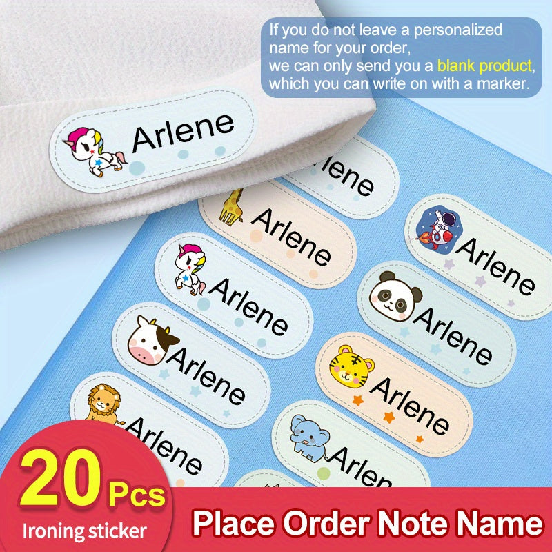 Personalized Iron-On Name Stickers for Clothes, Washable Labels