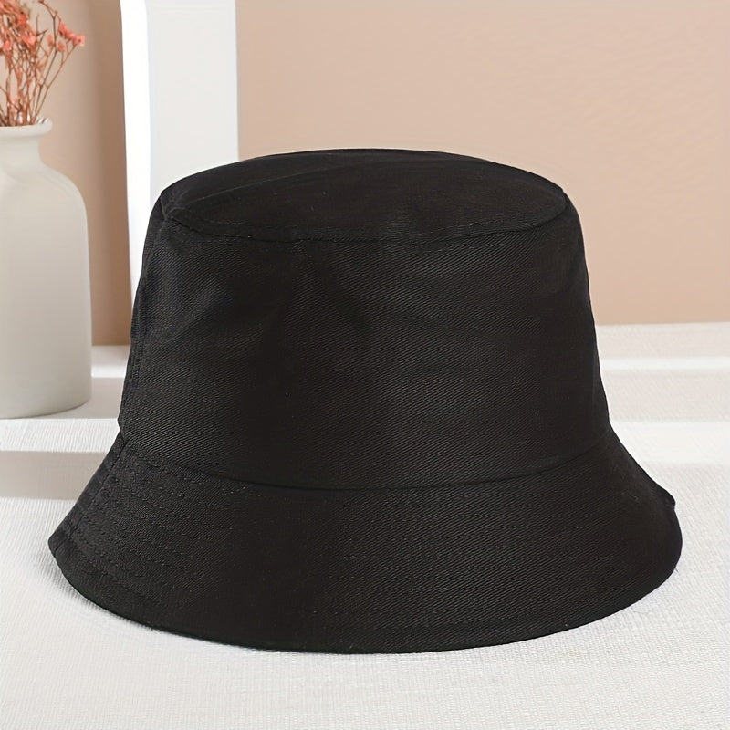 Embroidery Fisherman Hat Outdoor Sunshade Hip Hop Bucket Hat