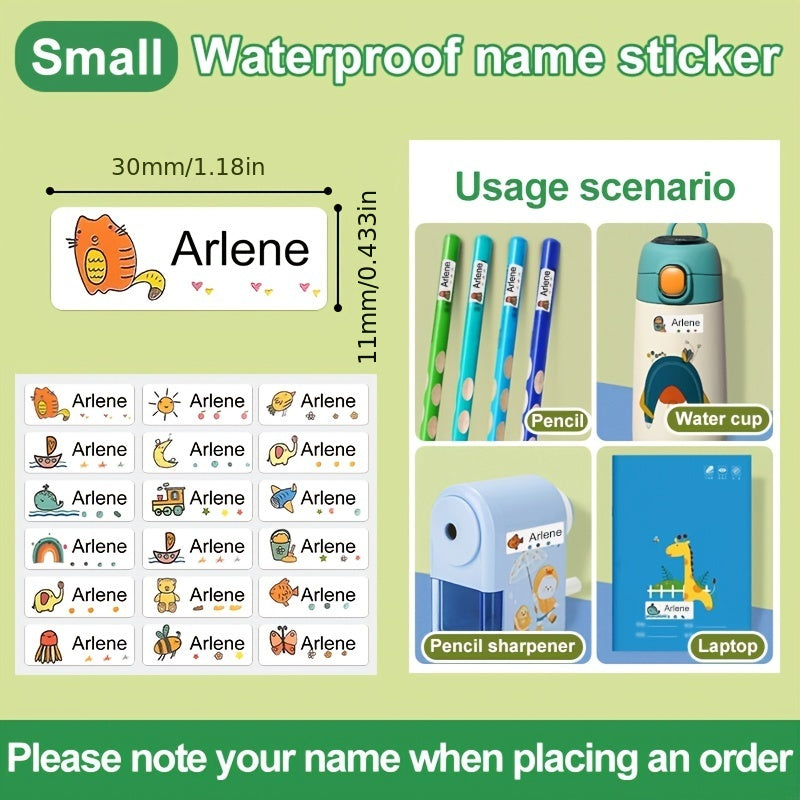 Custom Name Sticker Waterproof Personal Label School Stationery