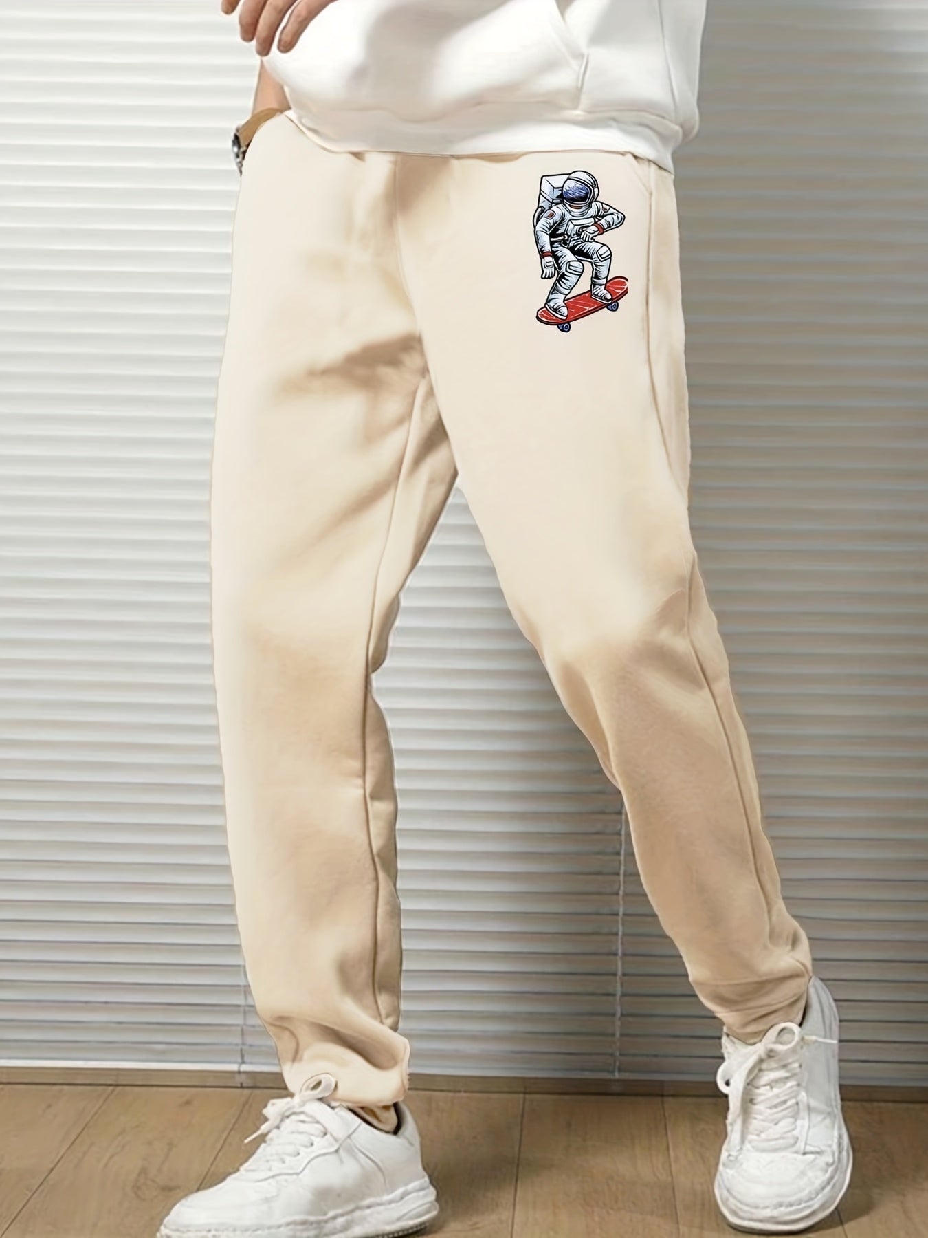Cartoon Astronaut Print Men's Joggers Pants