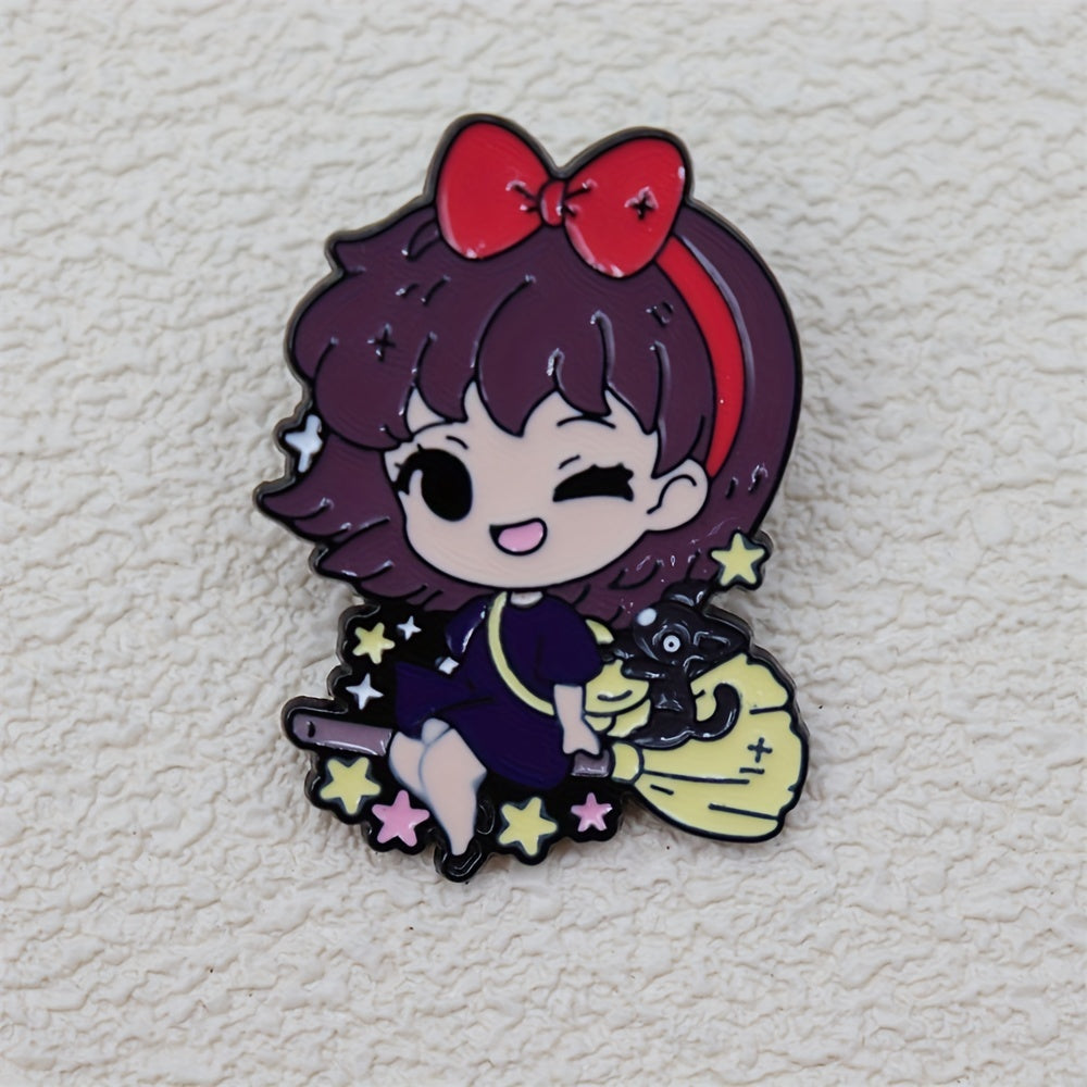 Anime Cat Elf Girl Alloy Enamel Brooch For Backpack