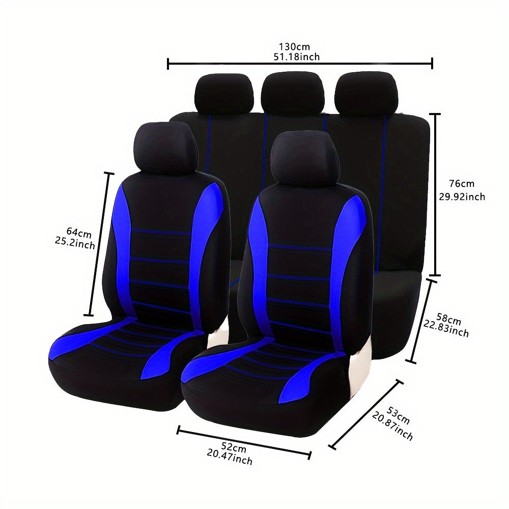 9 Pc Set Universal Car Seat Covers Waist Line Combo Protective Cover