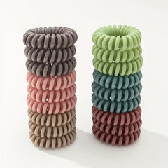 Spiral Hair Tie For Women Girls Candy Coil Hair Ring Waterproof Ponytail Holder