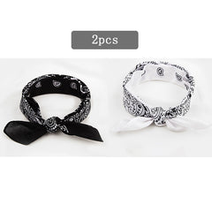Unisex Vintage Bandana Headband Double Sided Hair Scarf Paisley Hair Accessories