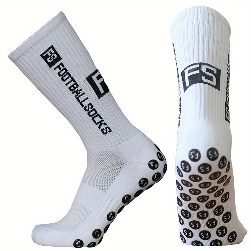Anti Slip Silicone Athletic Socks - Sweat Absorbing Breathable Football Socks