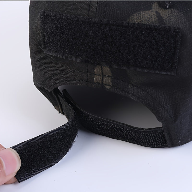 Adjustable Camo Print Baseball Cap Hook-and-Loop Closure