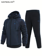 Men's Active Sports Suit Thermal Jacket & Pants for Winter