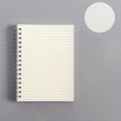 2pcs A6 Spiral Notebook Grid & Blank Pages Clear Stitched Edge Handy Pocket Note
