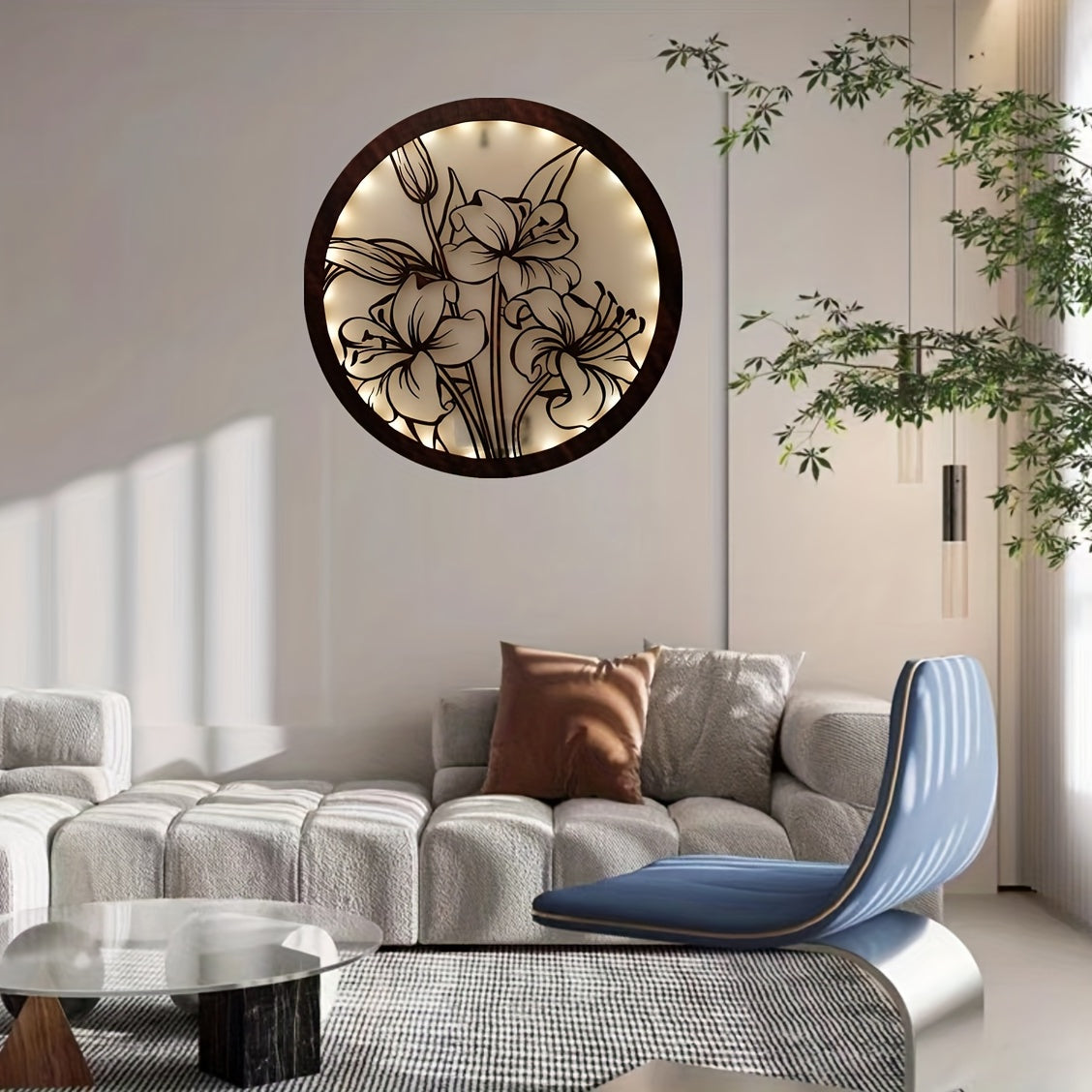 Green Plant LED Flower Hanging Lamp