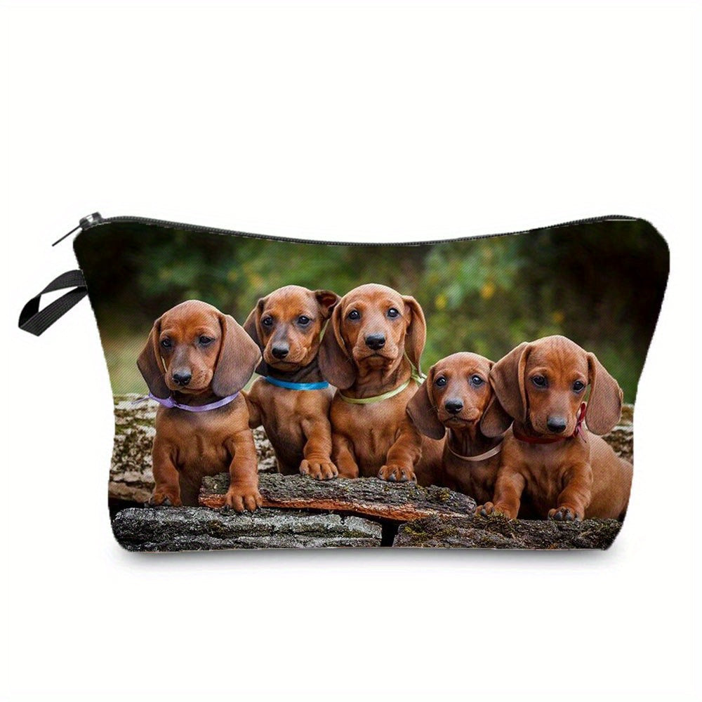 Sausage Dog Print Cosmetic Bag Pencil Bag