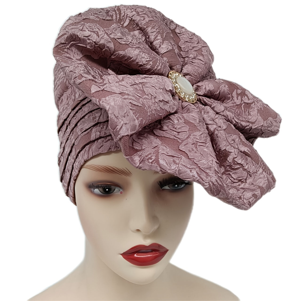 Oversized Lace Flower Turban Cap Head Wrap Solid Head Scarf Hijab Women