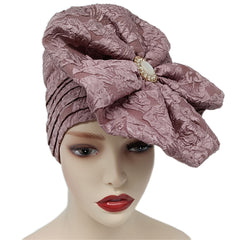 Oversized Lace Flower Turban Cap Head Wrap Solid Head Scarf Hijab Women