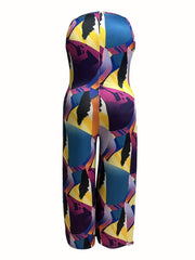  Colorblock V Neck Tank Jumpsuit