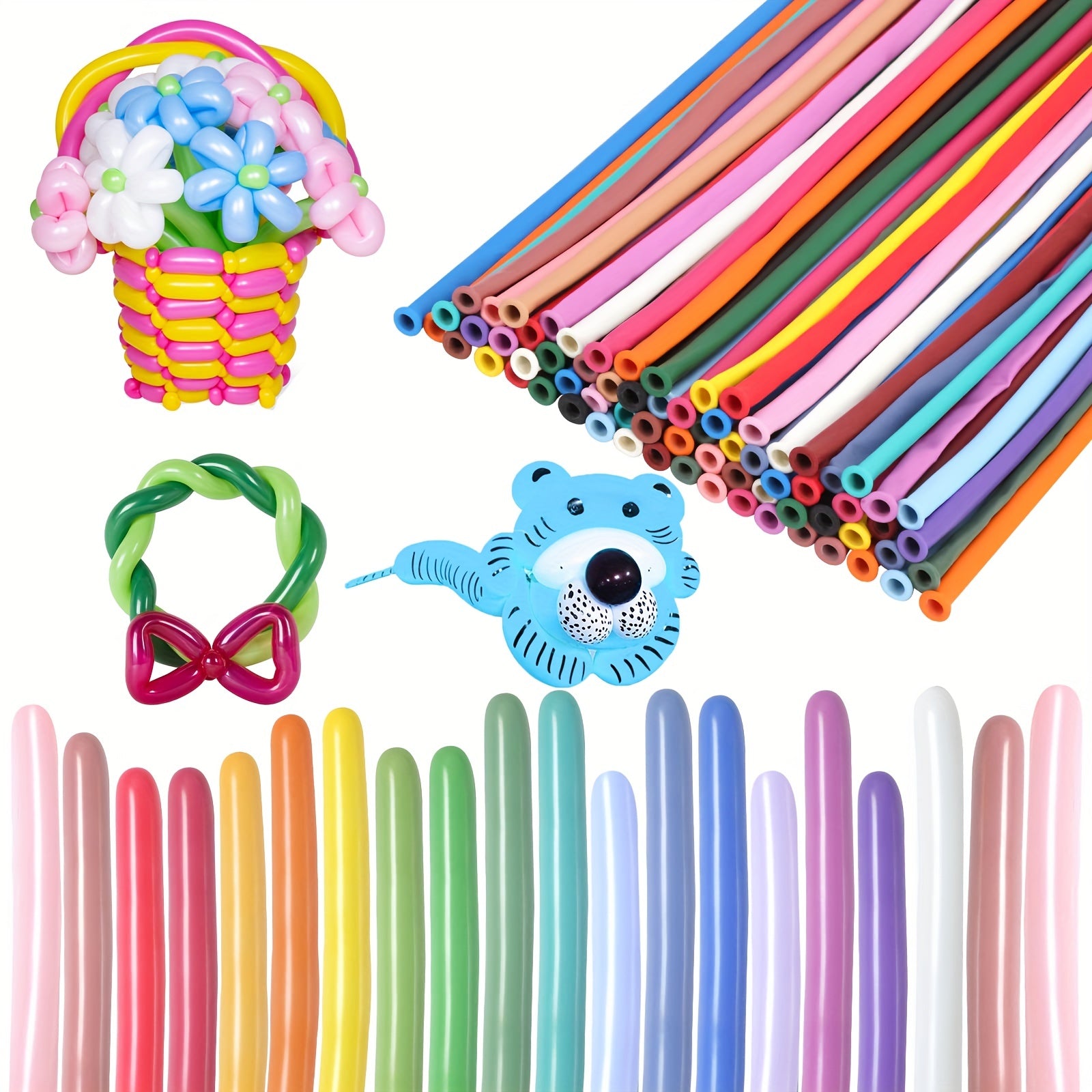 100pcs 30 Skinny Latex Balloons Modelling Magic Balloon Animal Kit