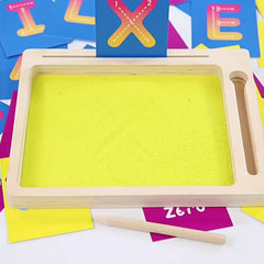 Wooden Sand Drawing Board - Early Learning Toy for Alphabet & Number Recognition