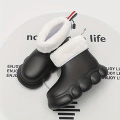 Women's Lightweight Rain Boots Short Tube Winter Thickened Warm Rain Shoes