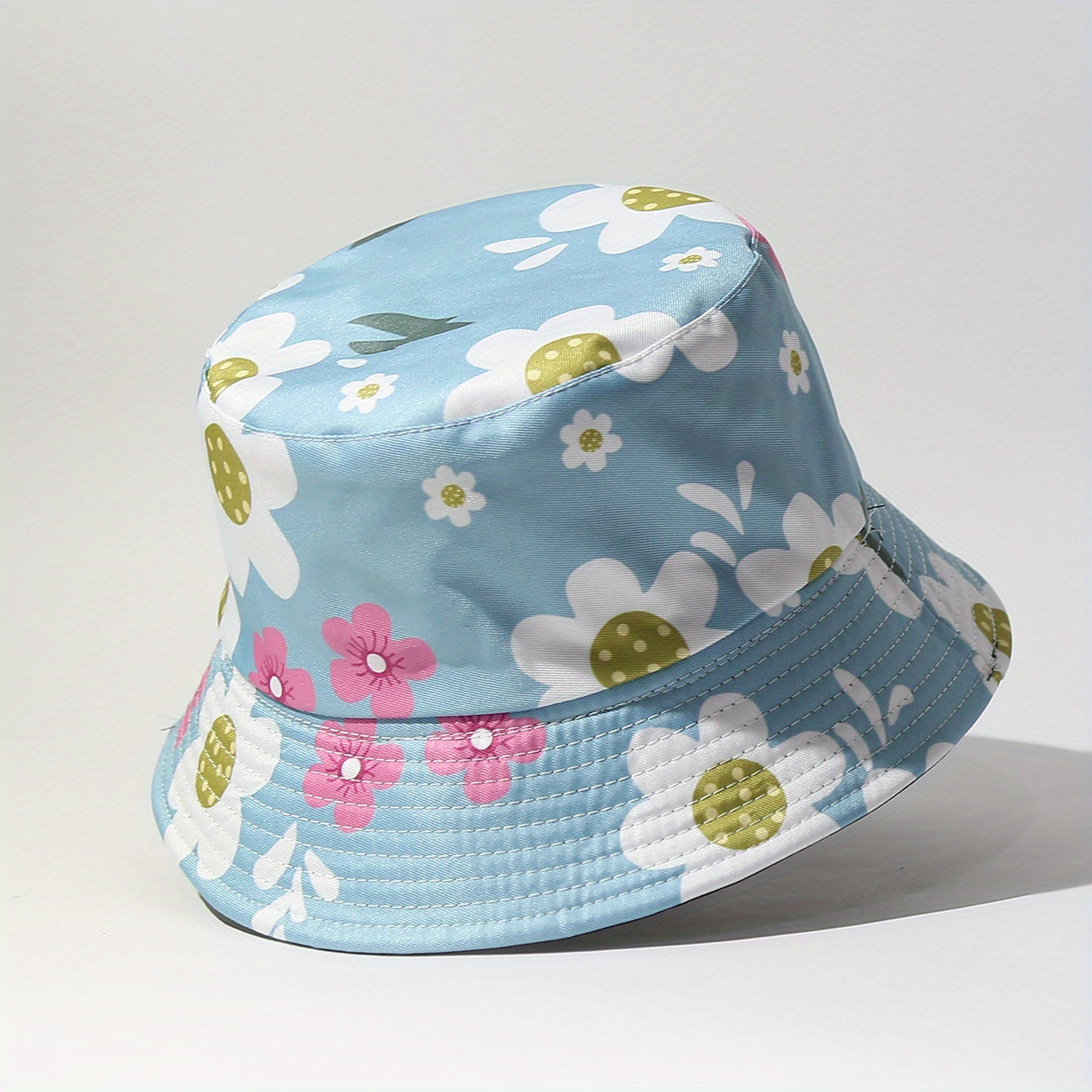 Flower Print Bucket Hat Lightweight Sunscreen Fisherman Cap