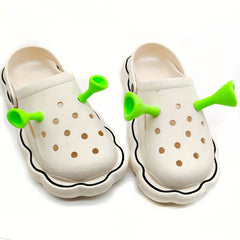 4pcs Green Ogre Ears Shoe Charms For Crocs Boys Girls Party Decorations
