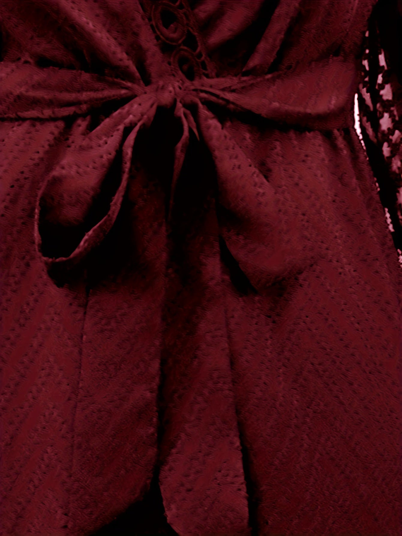  Chevron Print Mesh Lantern Sleeve Layered Dress With Belt