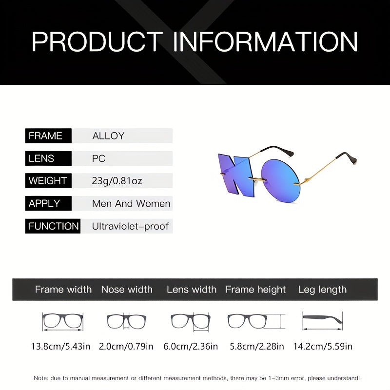 Men's Rimless Sun Glasses UV400 Sunglasses