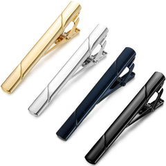 4pcs Men's Solid Tie Clips Set