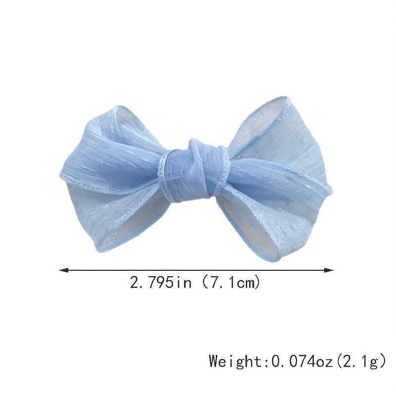 10 Pcs Mesh Bow Hair Clips For Women