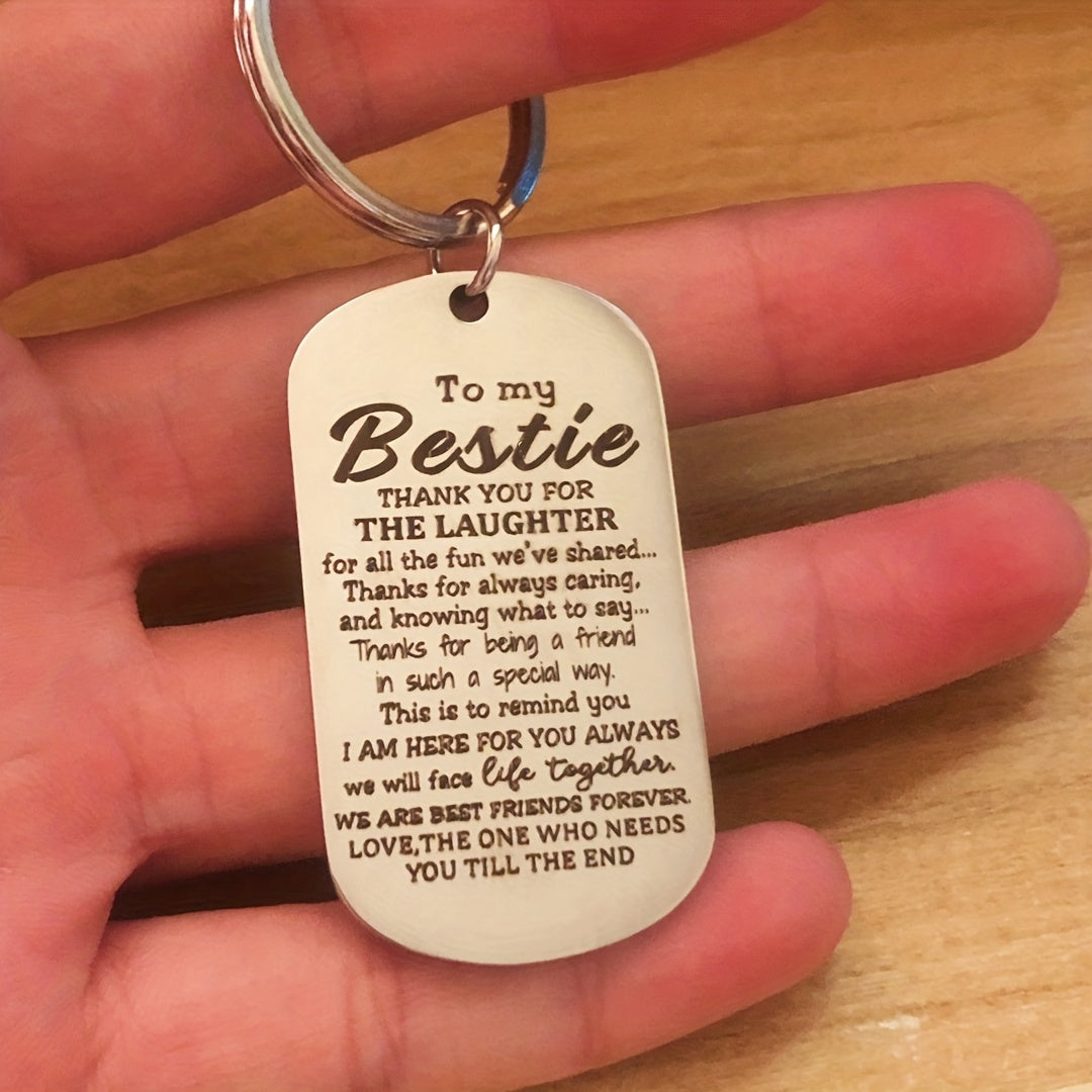 Bestie Friendship Stainless Steel Keychains - Inspiration Key Tag