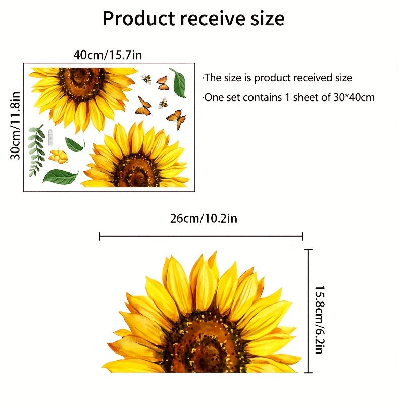 Sunflower Butterfly Bathroom Wall Sticker
