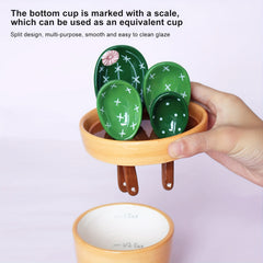 Cactus Spoons Ceramic Set Creative Soup Spoons with Holder Baking Tool Gift
