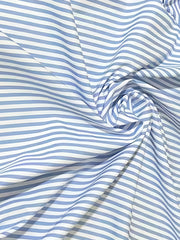  Colorblock Stripe Print Button Up Long Sleeve Blouse