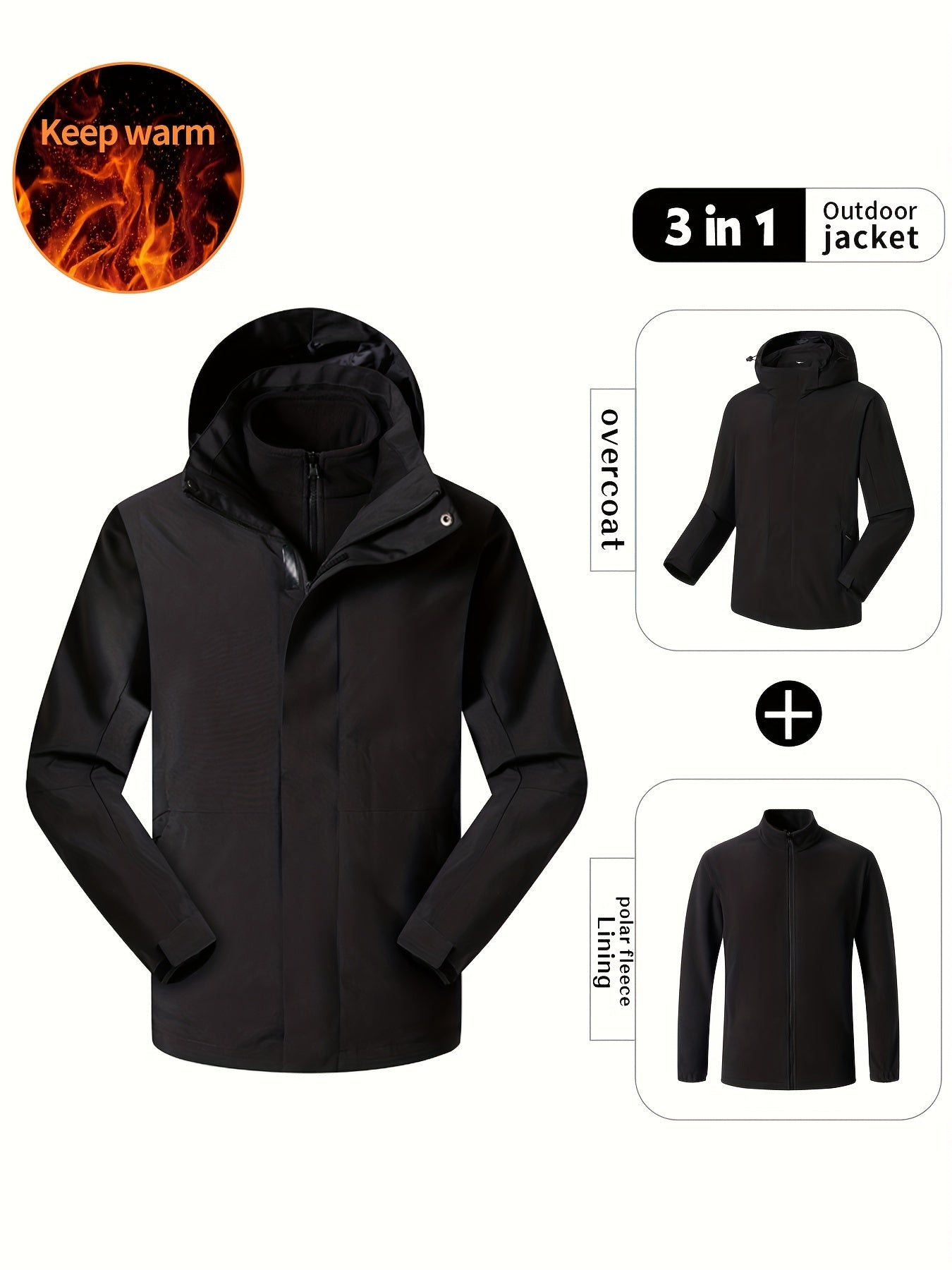 Men's Contrast Hooded Jacket For Spring Fall Winter