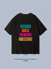 Solid Cotton Men's Graphic Crew Neck T-shirt Casual Comfy Tee