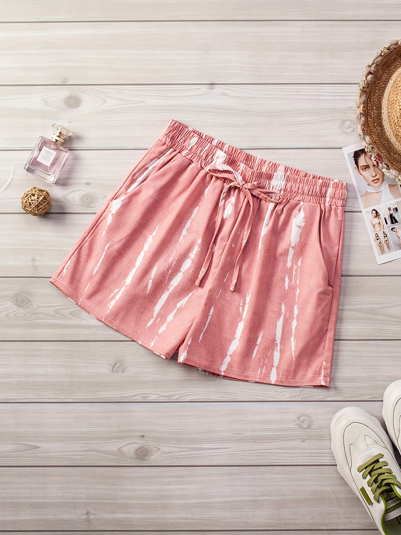  Tie Dye Drawstring Stretch Shorts
