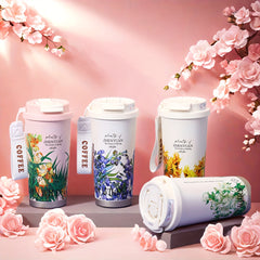 Floral Stainless Steel Insulated Travel Mug 16.9oz
